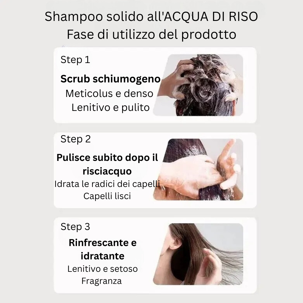 SilkyRice ™ - Sapone solido al riso anti-caduta dei cappelli