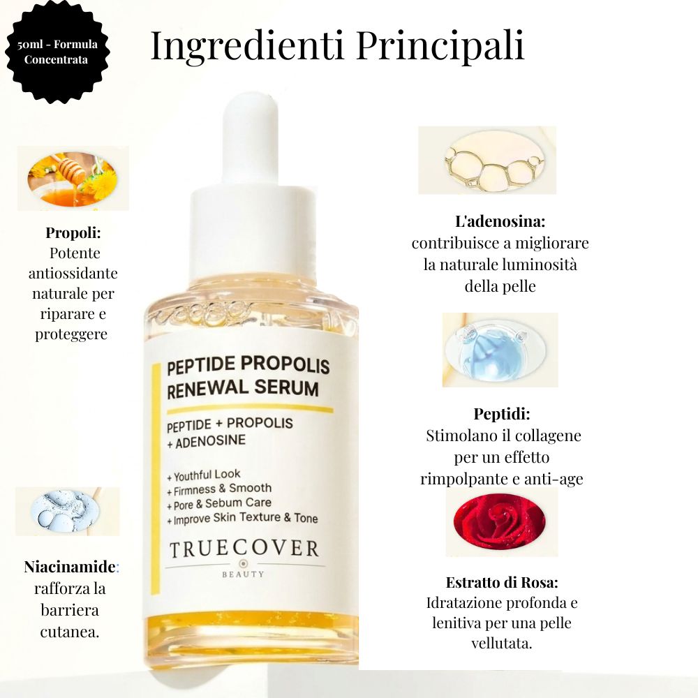 Peptide Propolis Renewal Serum — Rassoda, Leviga e Rinnova la Pelle